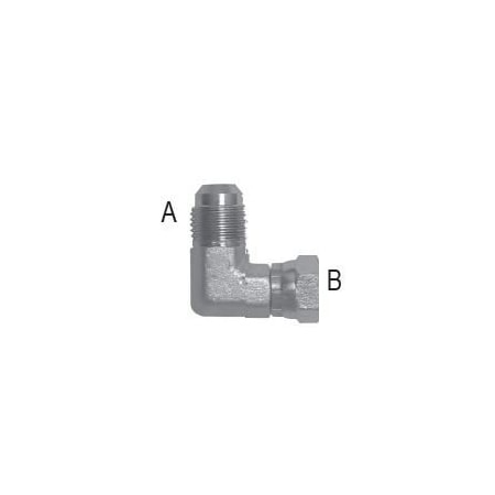 Tompkins Male JIC to Female JIC Swivel 90 Elbow: 3/4-16 A, 3/4-16 B 470667